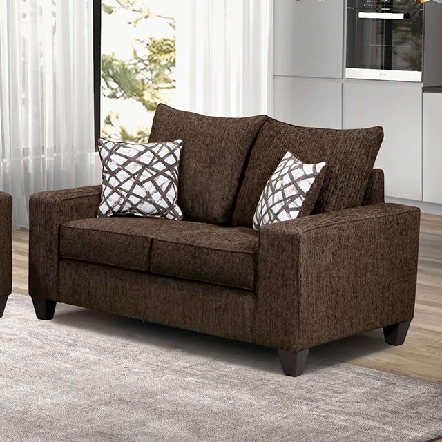 Furniture of America West Action Loveseat, Chocolate
