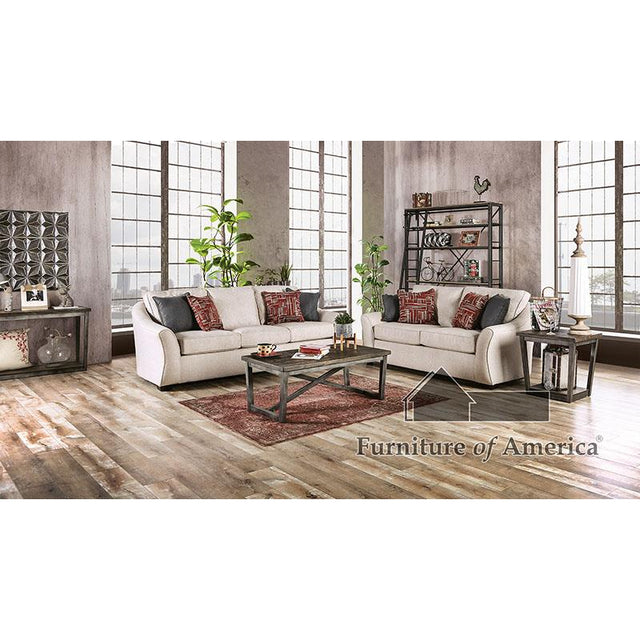 Furniture of America JARROW Loveseat, Ivory