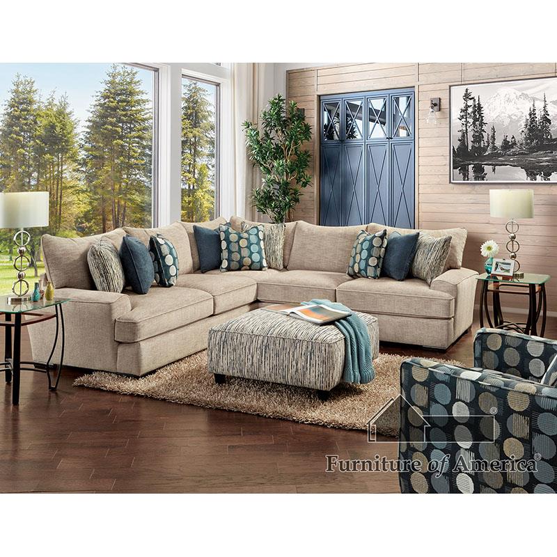 Furniture of America Eastleigh Sectional, Tan