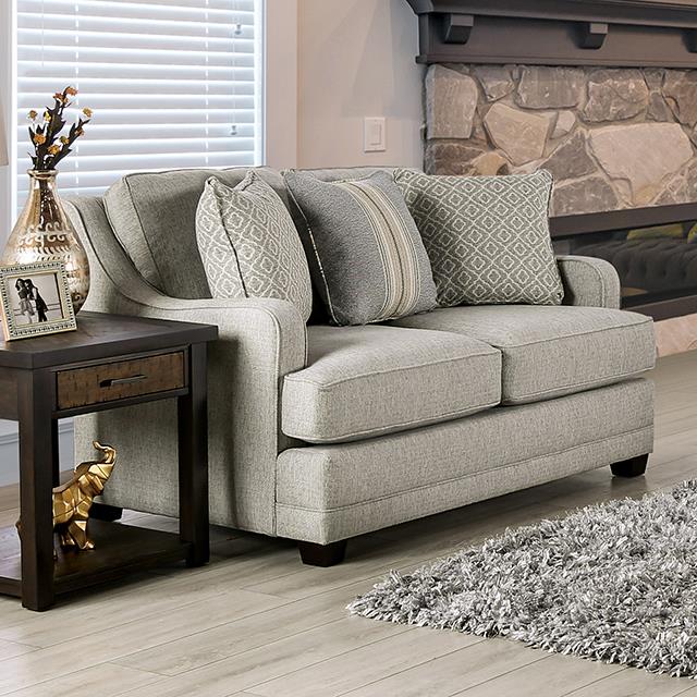 Furniture of America Stephney Loveseat, Gray/Gold