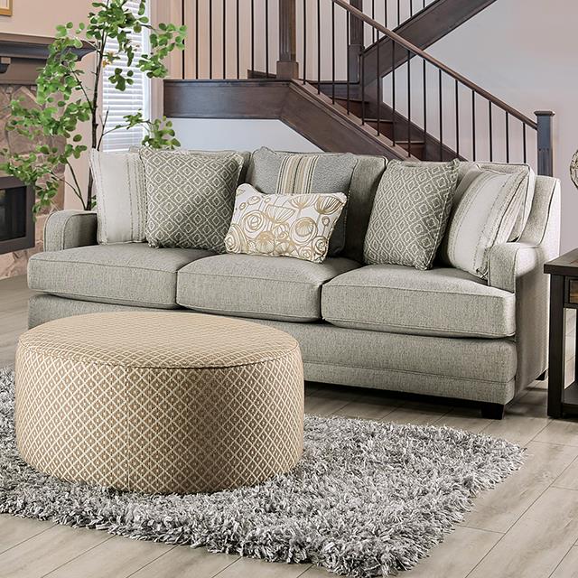 Furniture of America Stephney Sofa, Gray/Gold