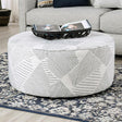 Furniture of America Chancery Ottoman, Gray/Navy