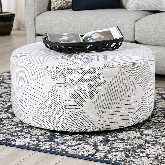 Furniture of America Chancery Ottoman, Gray/Navy