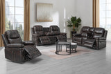 KELLEN MANUAL 2PC - SOFA / LOVE - BROWN